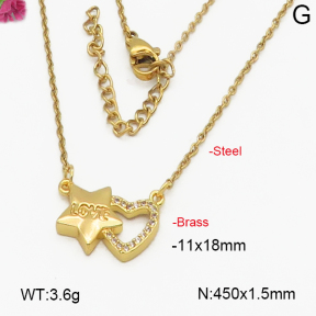 Fashion Brass Necklace  F5N400232vbnb-J35