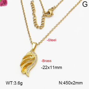 Fashion Brass Necklace  F5N400234bbml-J35
