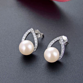 925 Silver Earrings  E:12*7.9mm   Shell pear:l6mm  JE0404vhni-M112  YJBR002676