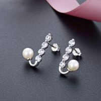 925 Silver Earrings  E:13.2*7.8mm,Shell pearl：4mm  JE0423vhll-M112  YJAR001816