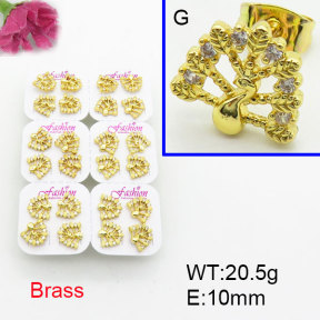 Fashion Brass Earrings  F3E402487ajma-J22