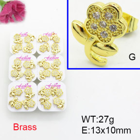 Fashion Brass Earrings  F3E402499ajma-J22