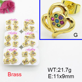 Fashion Brass Earrings  F3E402528ajma-J22
