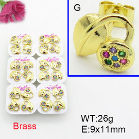 Fashion Brass Earrings  F3E402542ajma-J22