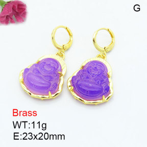 Fashion Brass Earrings  F3E402601bhia-G030