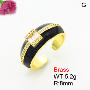Fashion Brass Ring  F3R400874bblk-G030