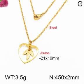 Fashion Brass Necklace  F5N200045ablb-J125