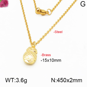 Fashion Brass Necklace  F5N200048ablb-J125