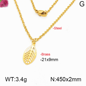 Fashion Brass Necklace  F5N200052ablb-J125