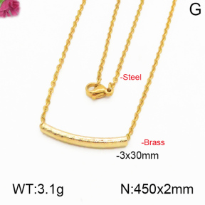 Fashion Brass Necklace  F5N200059vbll-J125