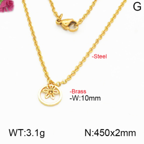 Fashion Brass Necklace  F5N200060ablb-J125