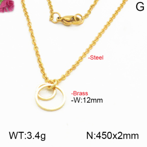 Fashion Brass Necklace  F5N200061ablb-J125
