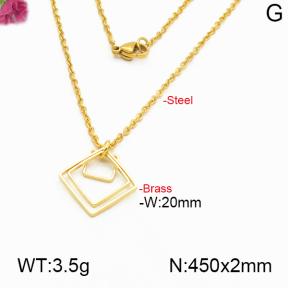 Fashion Brass Necklace  F5N200069ablb-J125