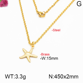 Fashion Brass Necklace  F5N200074ablb-J125
