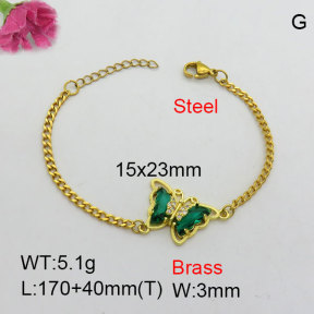 Fashion Brass Bracelet  F3B404677vbpb-J111