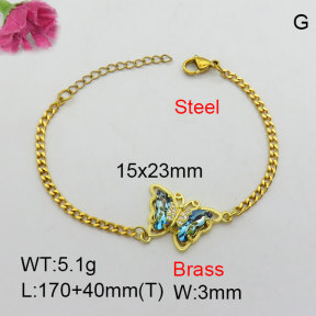 Fashion Brass Bracelet  F3B404679vbpb-J111