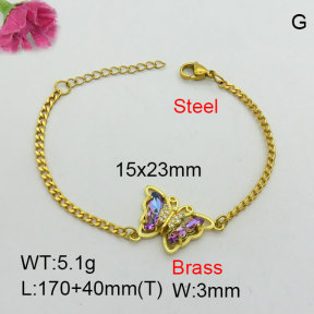 Fashion Brass Bracelet  F3B404680vbpb-J111