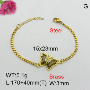 Fashion Brass Bracelet  F3B404681vbpb-J111