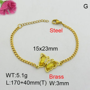 Fashion Brass Bracelet  F3B404682vbpb-J111