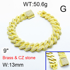 Fashion Brass Bracelet  F6B404763bnbb-905