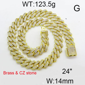 Fashion Brass Necklace  F6N403386hlob-905