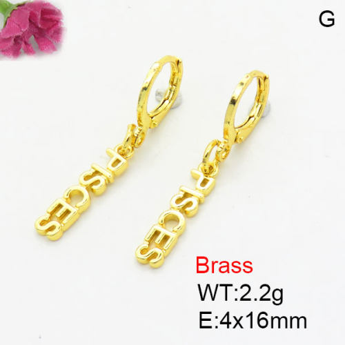 Fashion Brass Earrings  F3E200378aaik-G030