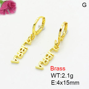 Fashion Brass Earrings  F3E200383aaik-G030