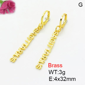 Fashion Brass Earrings  F3E200385aaik-G030