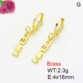 Fashion Brass Earrings  F3E200387aaik-G030