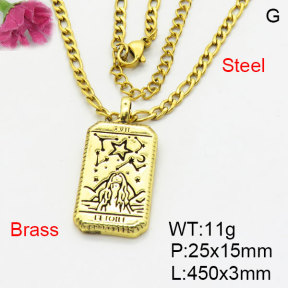 Fashion Brass Necklace  F3N200127bblk-G030
