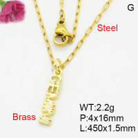 Fashion Brass Necklace  F3N200128aahi-G030