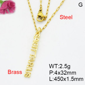 Fashion Brass Necklace  F3N200130aahi-G030