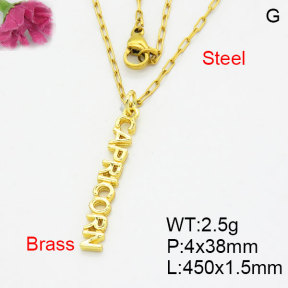 Fashion Brass Necklace  F3N200132aahi-G030