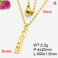 Fashion Brass Necklace  F3N200134aahi-G030