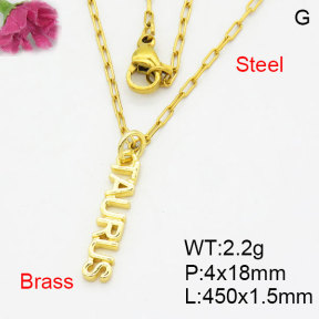 Fashion Brass Necklace  F3N200136aahi-G030