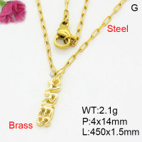 Fashion Brass Necklace  F3N200137aahi-G030