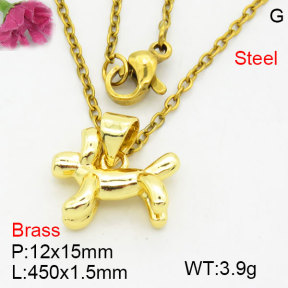 Fashion Brass Necklace  F3N200141vaia-G030