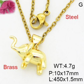 Fashion Brass Necklace  F3N200142vaia-G030