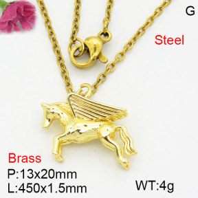 Fashion Brass Necklace  F3N200143vaia-G030