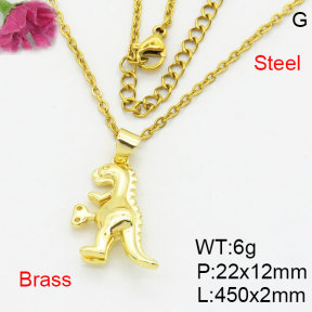 Fashion Brass Necklace  F3N200144vaia-G030