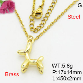 Fashion Brass Necklace  F3N200145vaia-G030