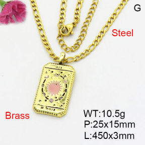 Fashion Brass Necklace  F3N300458bblk-G030