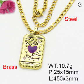 Fashion Brass Necklace  F3N300459bblk-G030
