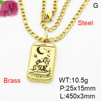 Fashion Brass Necklace  F3N300461bblk-G030