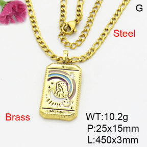 Fashion Brass Necklace  F3N300462bblk-G030