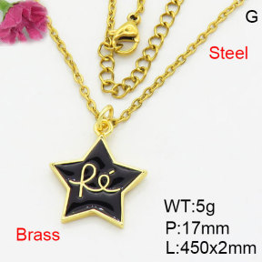 Fashion Brass Necklace  F3N300464aahn-G030