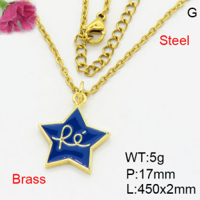 Fashion Brass Necklace  F3N300465aahn-G030