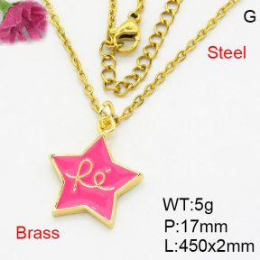 Fashion Brass Necklace  F3N300466aahn-G030