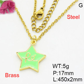 Fashion Brass Necklace  F3N300467aahn-G030
