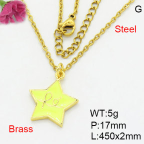 Fashion Brass Necklace  F3N300469aahn-G030